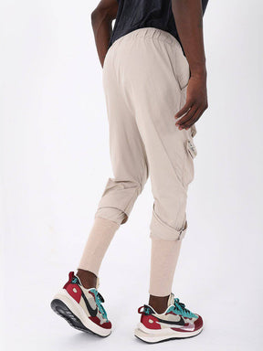 ZIPPERED POCKET ANKLE SOCK JOGGER // BEIGE