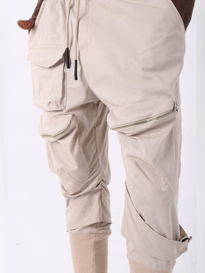 ZIPPERED POCKET ANKLE SOCK JOGGER // BEIGE