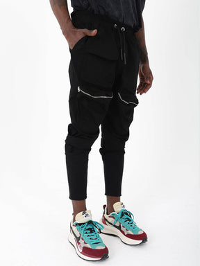 ZIPPERED POCKET ANKLE SOCK JOGGER // BLACK