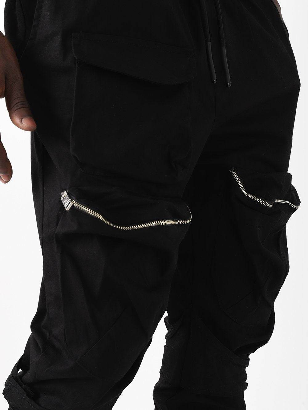 ZIPPERED POCKET ANKLE SOCK JOGGER // BLACK