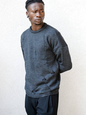 DISTRESSED GENTLEMAN SWEATER // ANTRACHITE