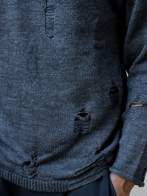 DISTRESSED GENTLEMAN SWEATER // ANTRACHITE