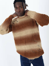 DISTRESSED GENTLEMAN SWEATER // BROWN-YELLOW