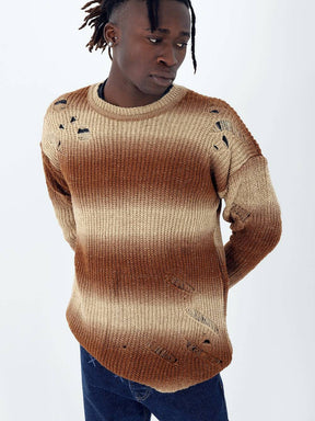 DISTRESSED GENTLEMAN SWEATER // BROWN-YELLOW