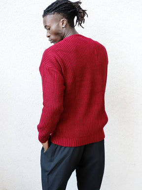 DISTRESSED GENTLEMAN SWEATER // BURGUNDY