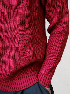 DISTRESSED GENTLEMAN SWEATER // BURGUNDY