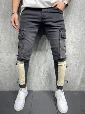 Design Patched Slim Fit Jeans