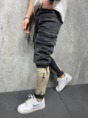 Design Patched Slim Fit Jeans