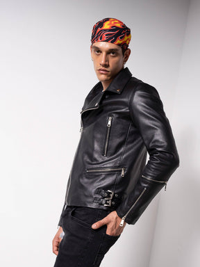 black leather jacket 4756