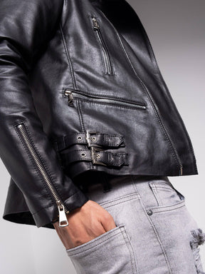 black leather jacket 4756