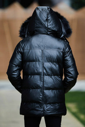 Genuine Leather Down Jacket