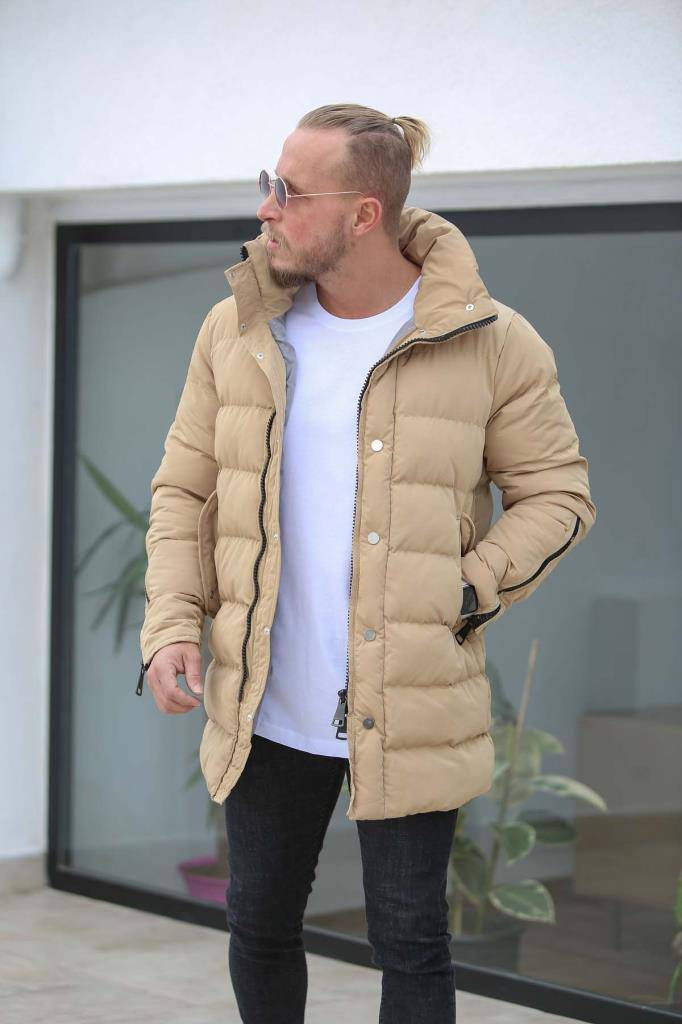 Zippered Long Down Jacket