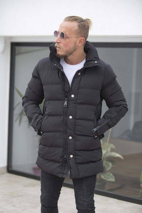 Zippered Long Down Jacket