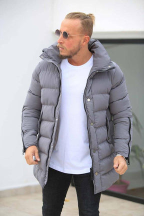 Zippered Long Down Jacket