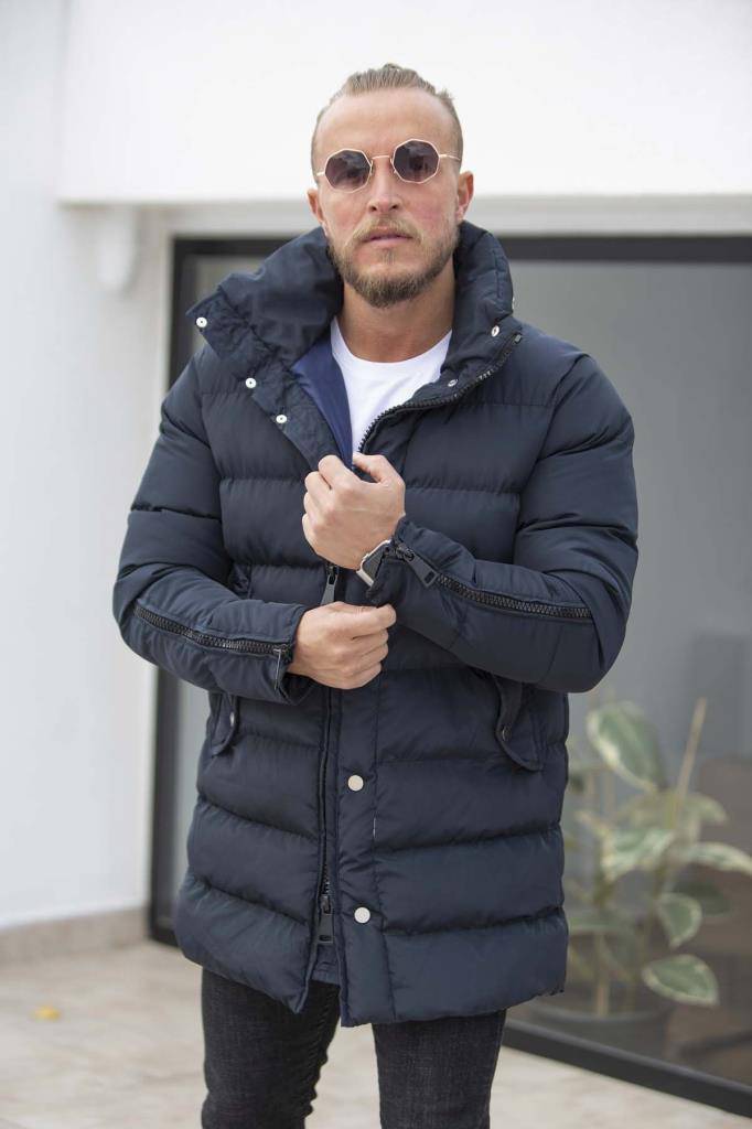 Zippered Long Down Jacket