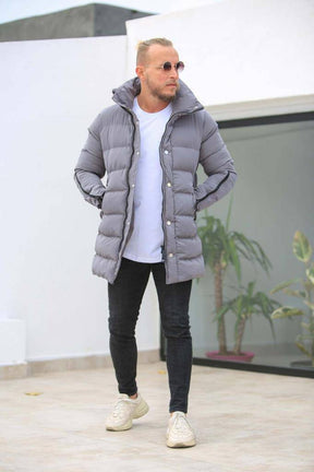 Zippered Long Down Jacket