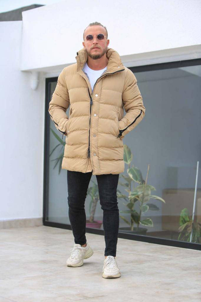 Zippered Long Down Jacket