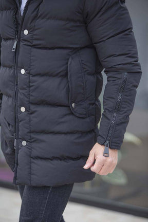 Zippered Long Down Jacket