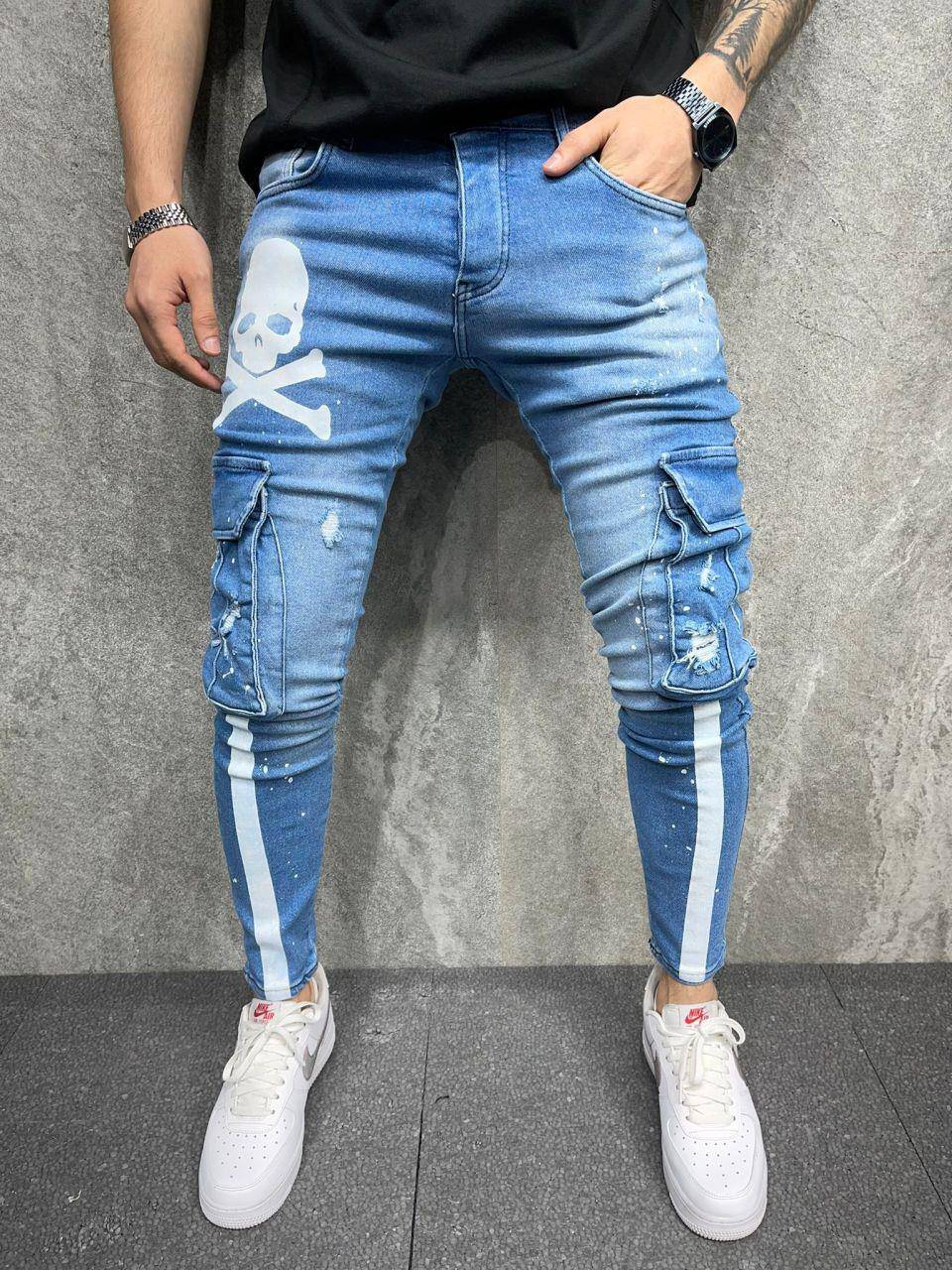 Premium Skull Cargo Jeans