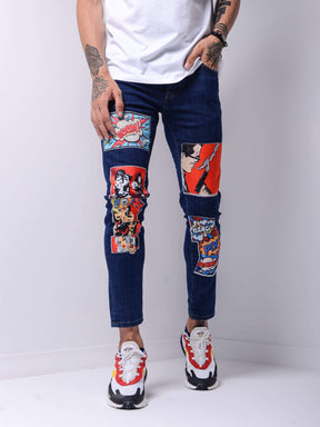 Comic Books Navy Jeans - Manchinni®