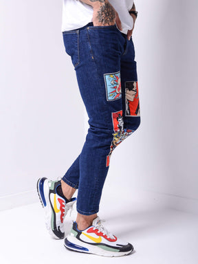 Comic Books Navy Jeans - Manchinni®