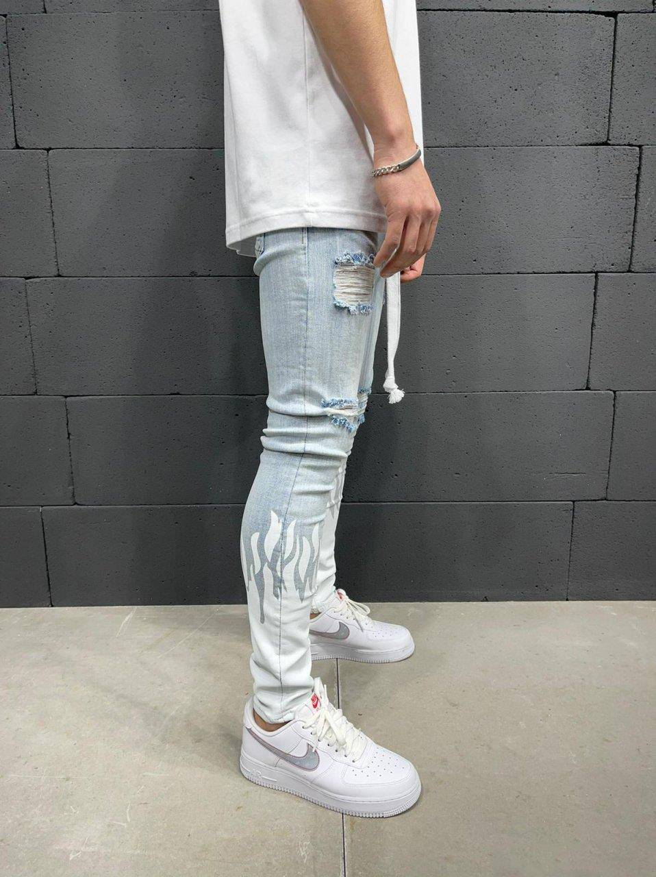 Premium Flame Ripped Jeans - Manchinni®