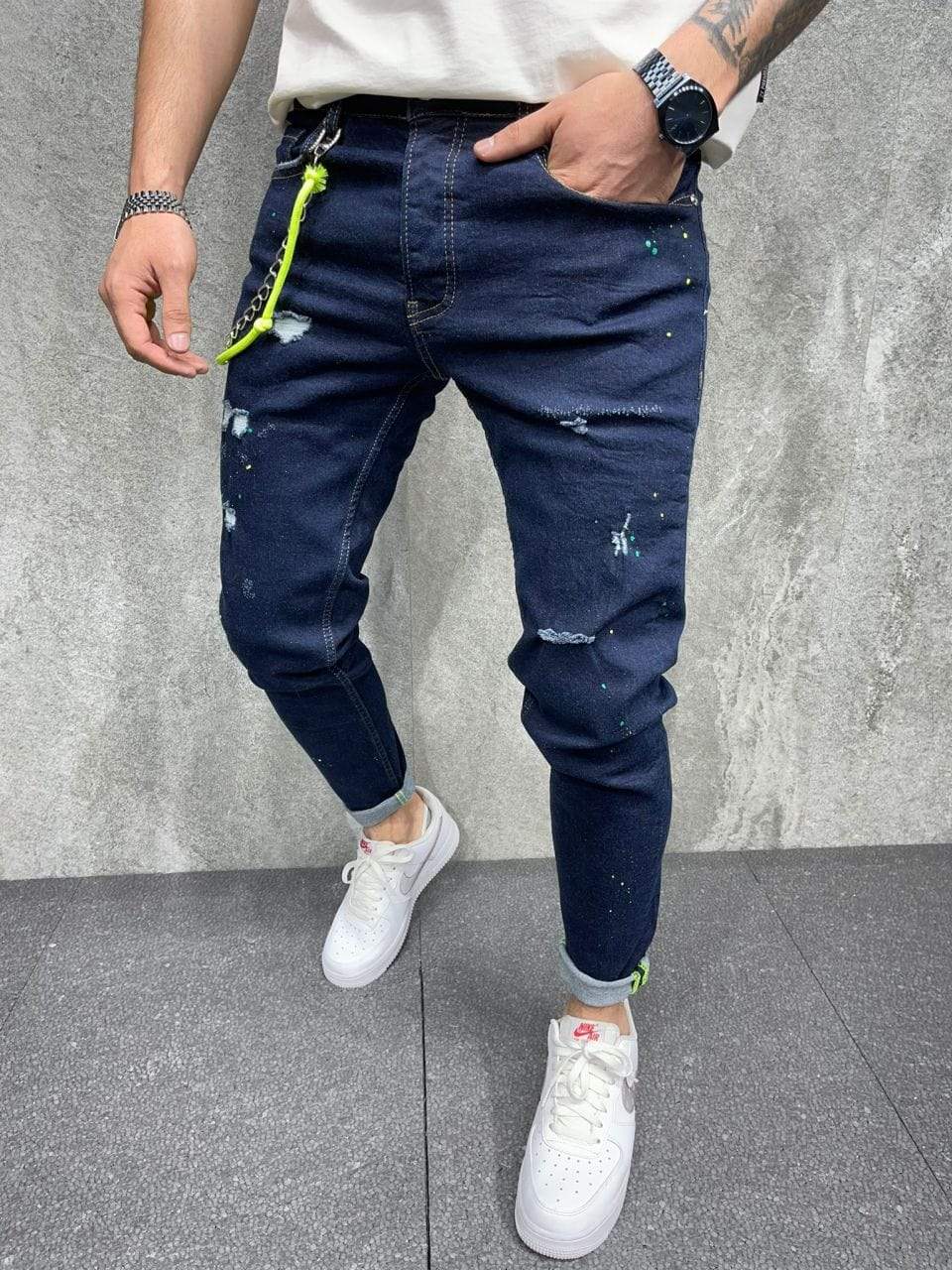 Slim Fit Chain Jeans