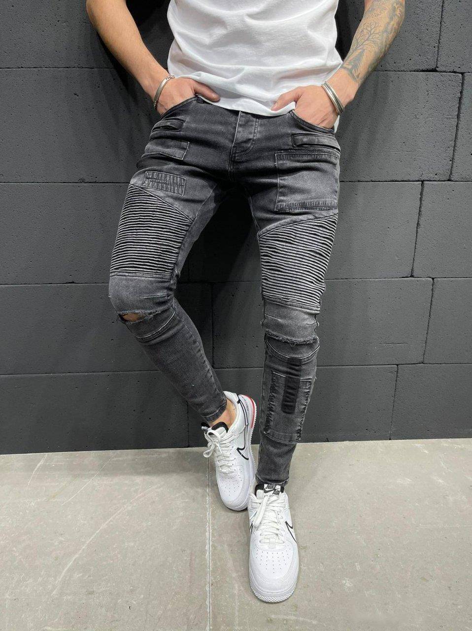 Slim Fit Gray Jeans - Manchinni®