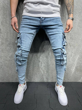 Stonewashed Cargo Jeans - Manchinni®