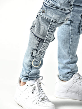 Stonewashed Cargo Jeans - Manchinni®