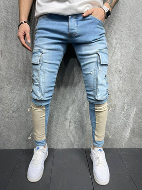 Patched Design Cargo Jeans