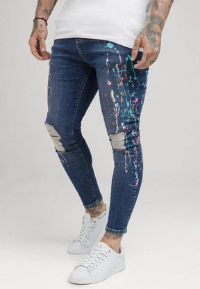 Ripped Printed Jeans