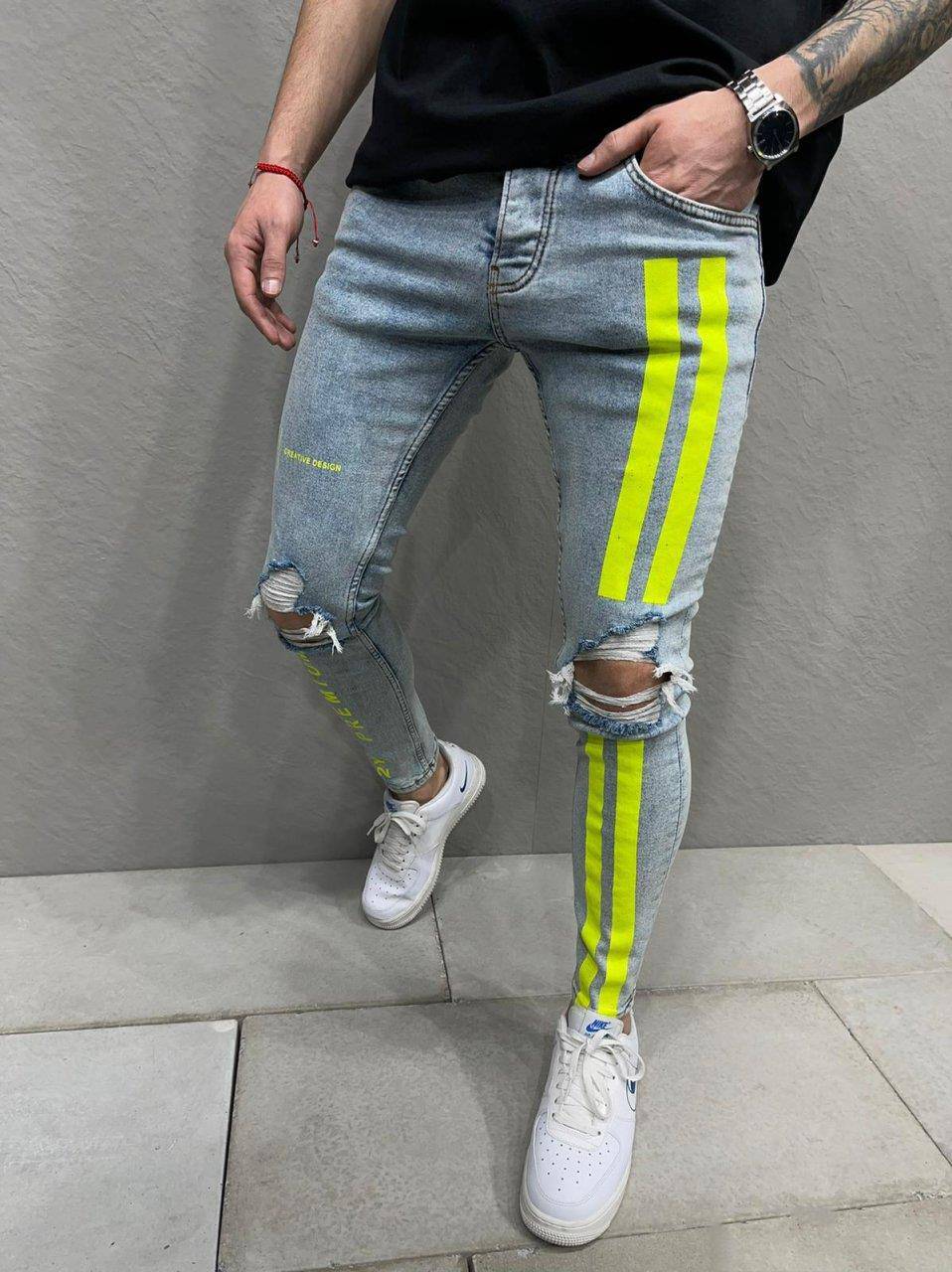 Double Neon Stripes Jeans