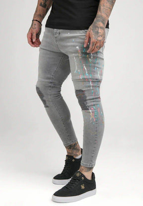 Ripped Printed Jeans