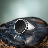 Silver Ring With Black Onyx Stone