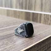 Silver Ring With Onyx Stone