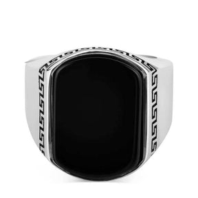 Silver Ring With Black Onyx Stone