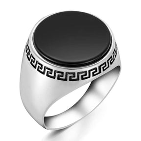 Silver Ring With Black Onyx Stone