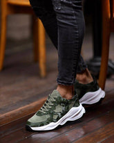 Camouflage Leather Khaki Sneakers