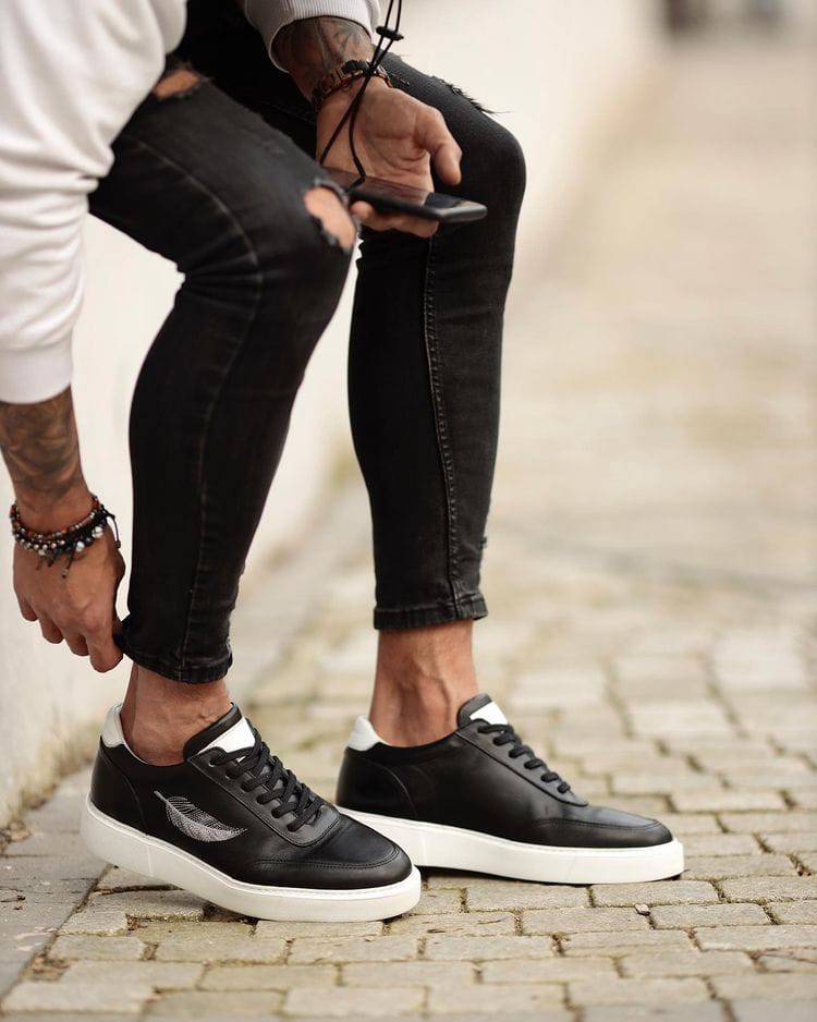 Casual Printed Leather Sneakers