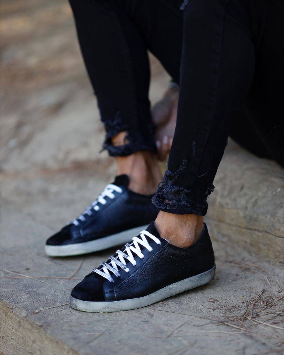 Premium Leather Lace-up Sneakers