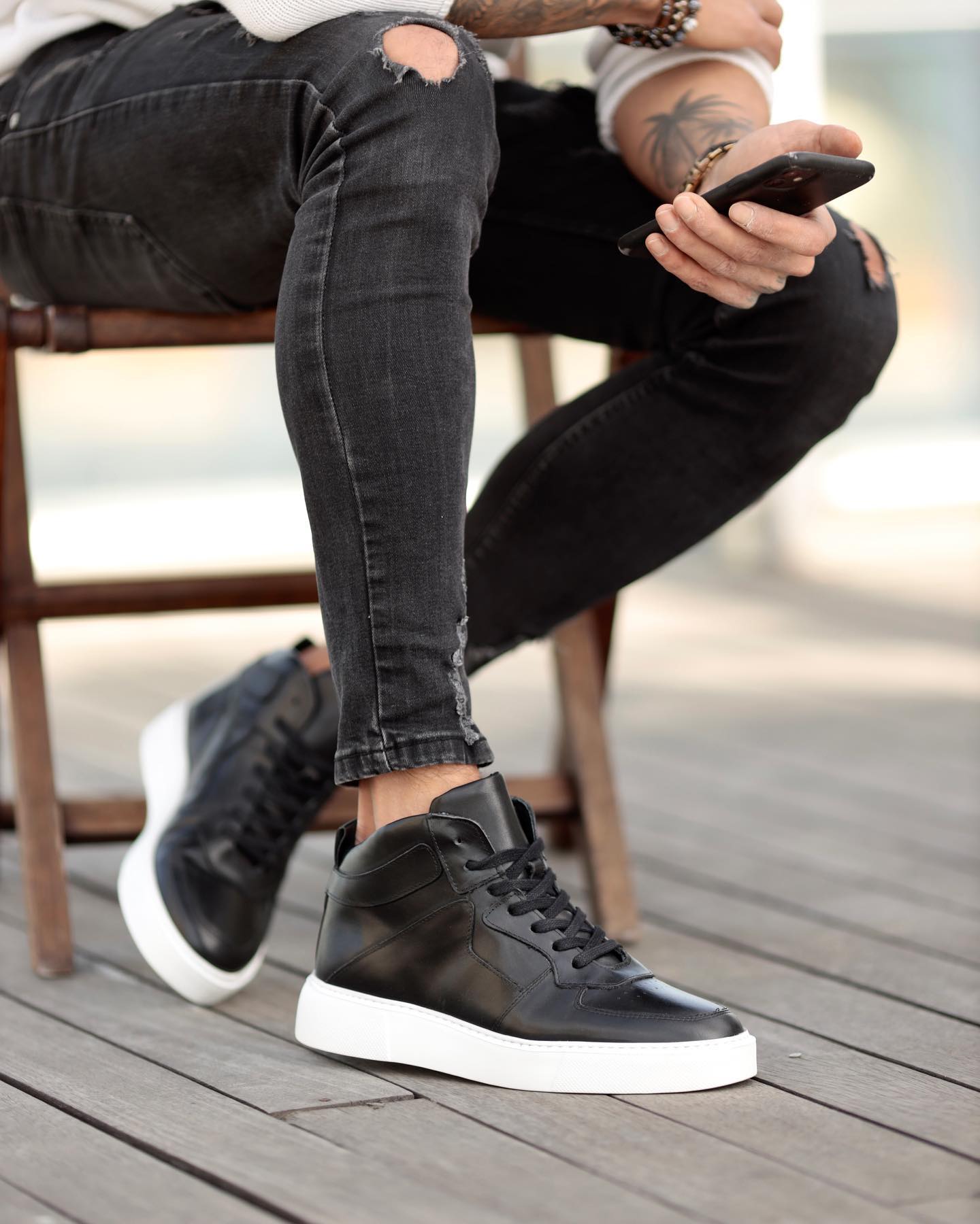 Casual Ankle Leather Sneakers