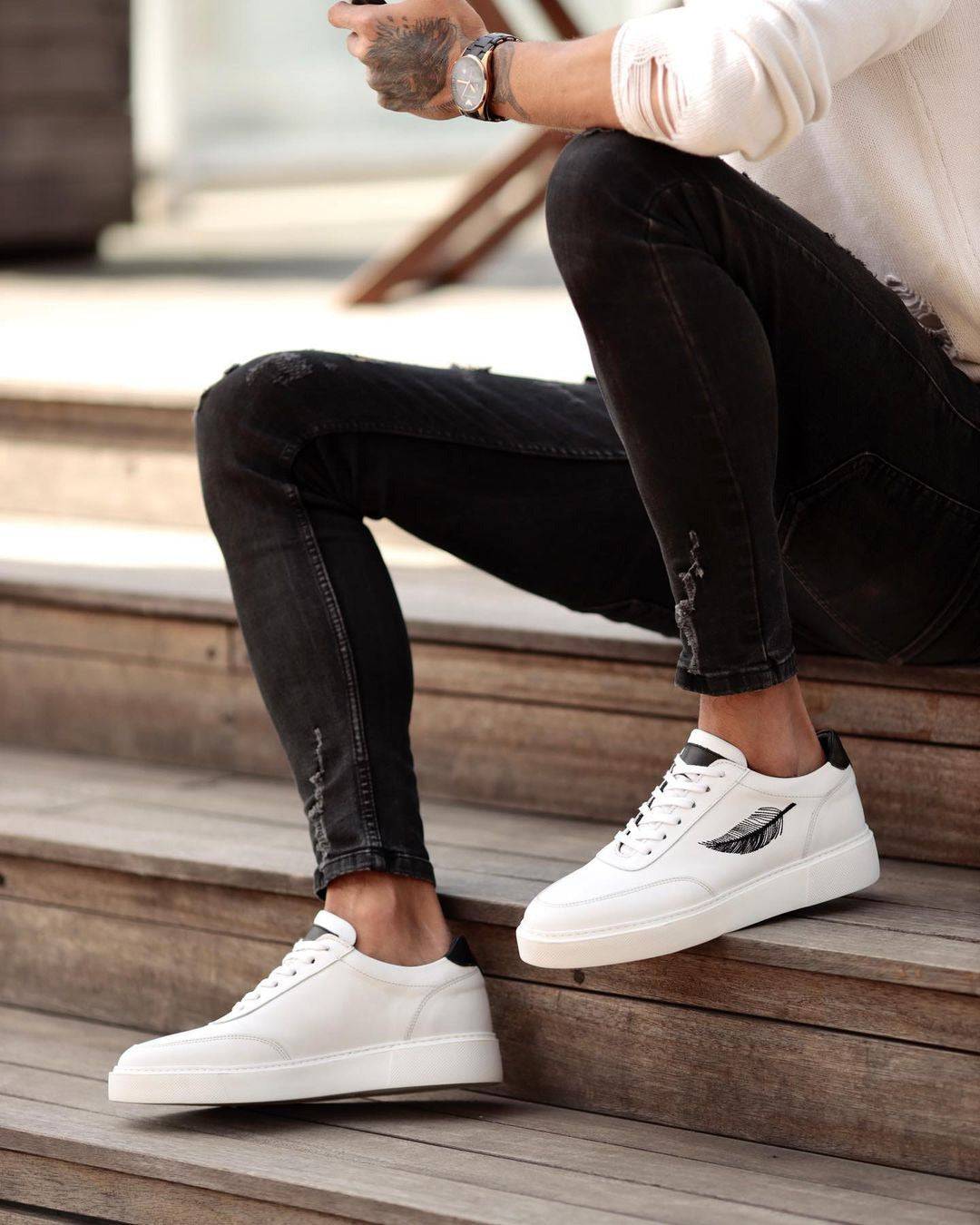 Casual Printed Leather Sneakers