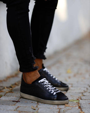 Premium Leather Lace-up Sneakers