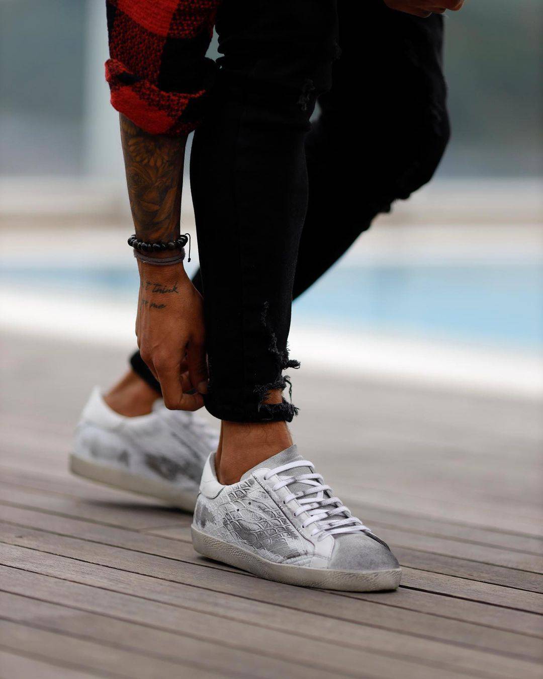 Premium Leather Lace-up Sneakers