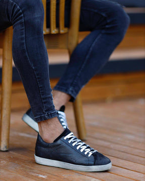 Premium Leather Lace-up Sneakers