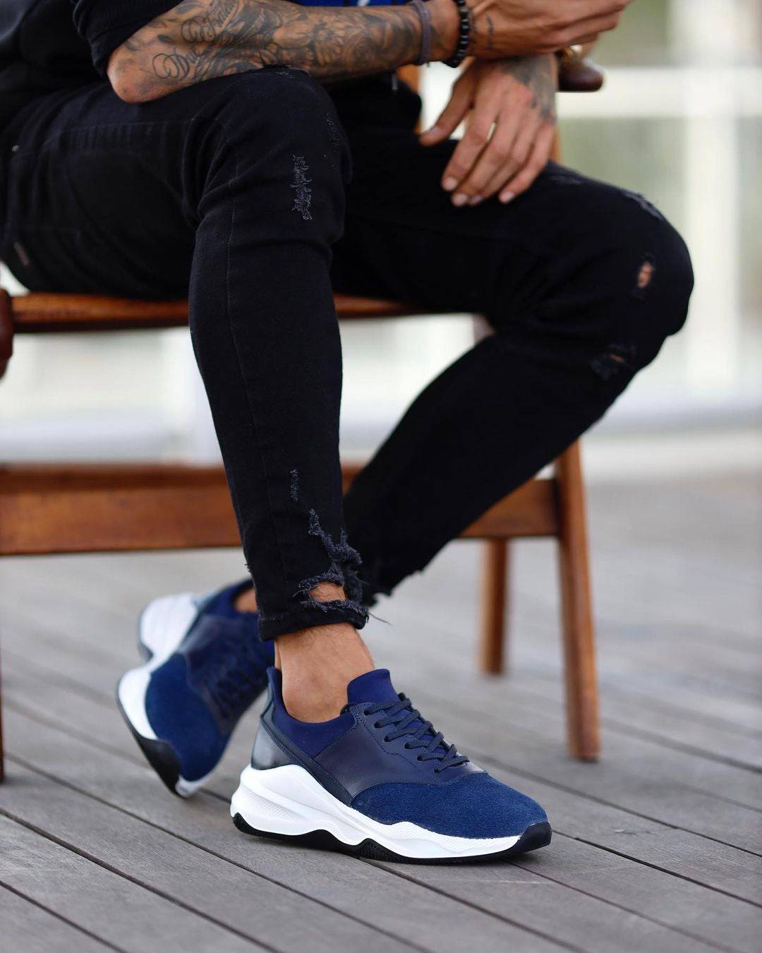 Premium Suede Lace-up Sneakers