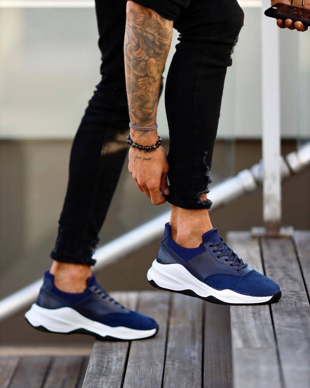 Premium Suede Lace-up Sneakers