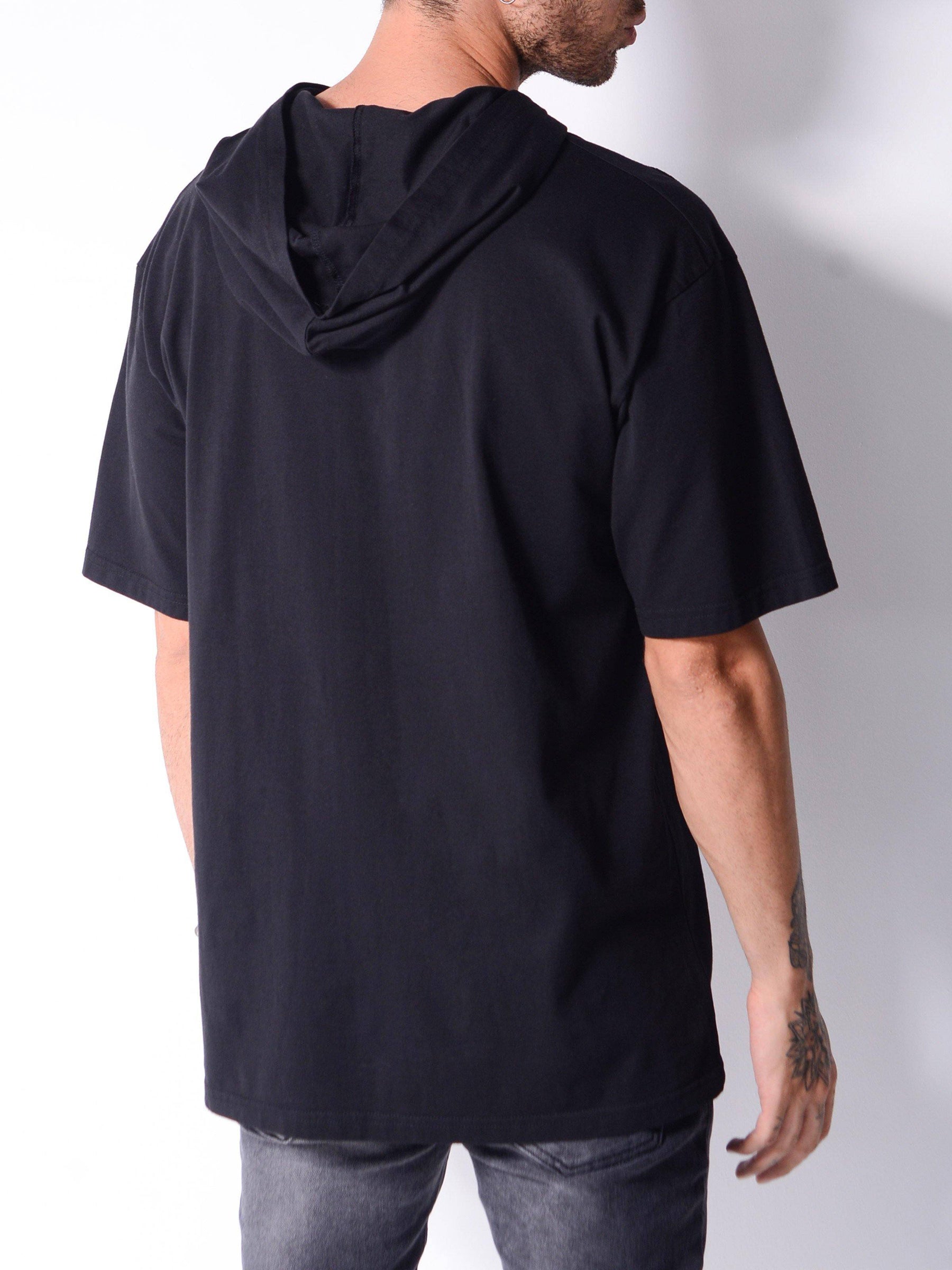 Hooded Ripped T-shirt Cangaroo Pocket 4646