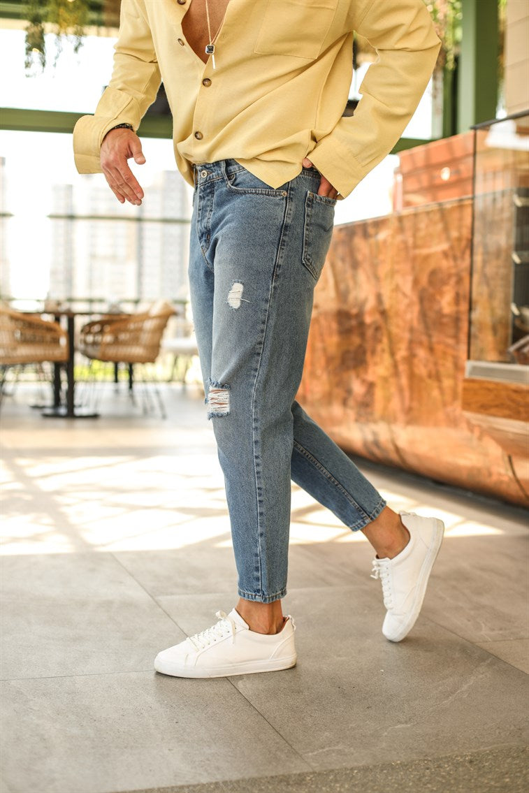 CASUAL RIPPED DENIM JEANS